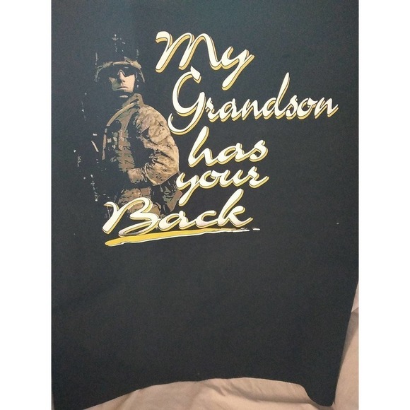 USMC No Need To Worry America My Grandson Has Your Back T-Shirt USMC - Picture 2 of 2